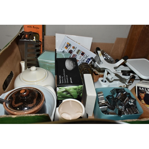 349 - THREE BOXES OF CERAMICS AND GLASSWARE, comprising  Royal Doulton 'Moonstone' pattern tea and dinnerw... 