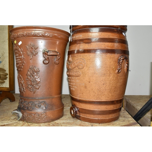 355 - TWO STONEWARE WATER FILTERS, one 'The Atkins Patent, Safety Water Filter', manufactured by The Atkin... 