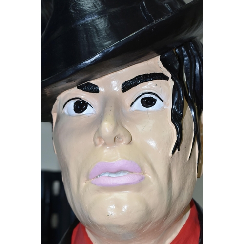 357 - A MICHAEL JACKSON BUST, THRILLER LP AND DVD, the hollow resin bust of the singer wearing his iconic ... 