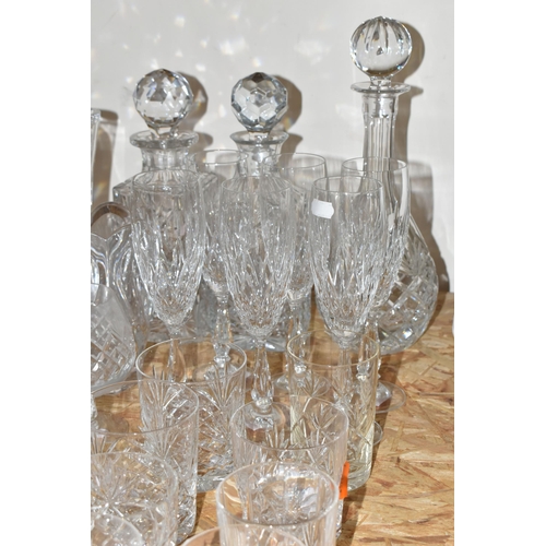 359 - A COLLECTION OF CUT CRYSTAL AND OTHER GLASS WARES, over fifty pieces to include a Caithness scent bo... 