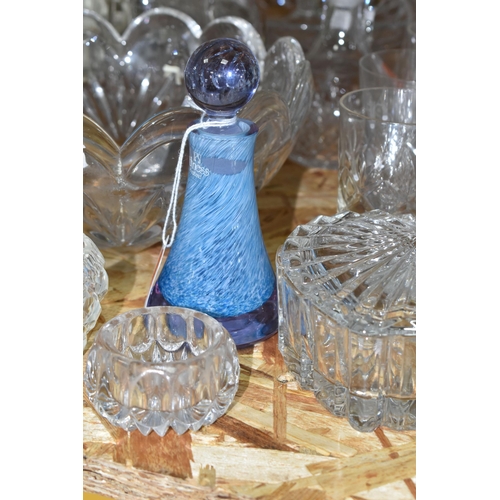 359 - A COLLECTION OF CUT CRYSTAL AND OTHER GLASS WARES, over fifty pieces to include a Caithness scent bo... 