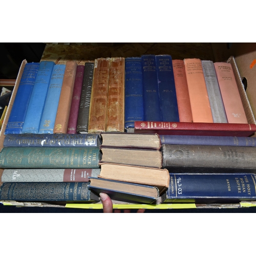 362 - SIX BOXES OF BOOKS AND FILM EPHEMERA, approximately one hundred and thirty books in paperback and ha... 