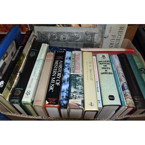 363 - THREE BOXES OF BOOKS, approximately sixty paperback and hardback titles, to include nature, history,... 