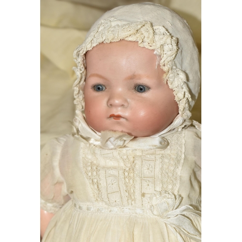 371 - AN ARMAND MARSEILLE BISQUE HEAD DOLL, nape of neck marked 'A.M. Germany 341./372.K, sleeping blue gl... 