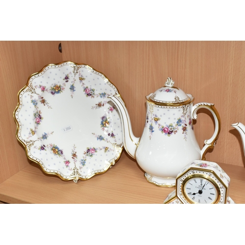 415 - A TWENTY SEVEN PIECE ROYAL CROWN DERBY 'ROYAL ANTOINETTE' A1225 TEA SERVICE, comprising a teapot (se... 