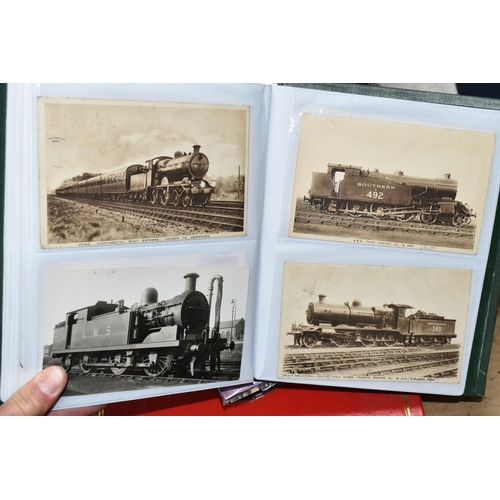 439 - A COLLECTION OF RAILWAY LOCOMOTIVE POSTCARDS, majority are early to mid-20th Century showing a wide ... 