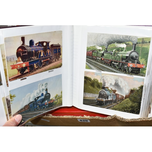 439 - A COLLECTION OF RAILWAY LOCOMOTIVE POSTCARDS, majority are early to mid-20th Century showing a wide ... 