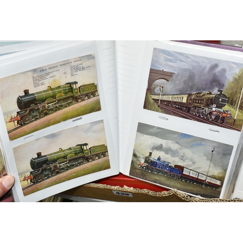 439 - A COLLECTION OF RAILWAY LOCOMOTIVE POSTCARDS, majority are early to mid-20th Century showing a wide ... 