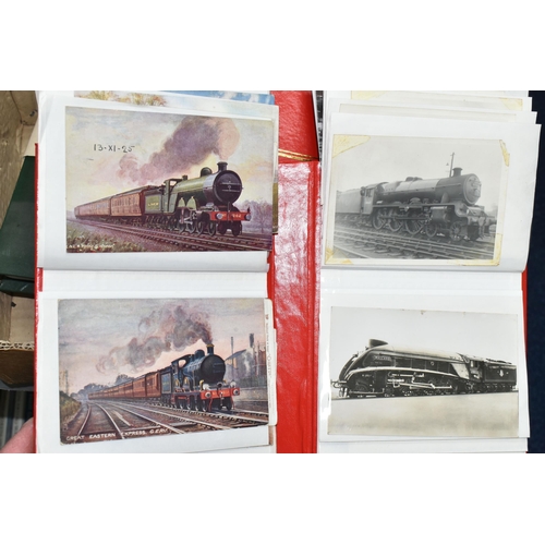 439 - A COLLECTION OF RAILWAY LOCOMOTIVE POSTCARDS, majority are early to mid-20th Century showing a wide ... 