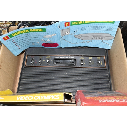 442 - ATARI VCS CONSOLE AND GAMES, games include Combat, Star Wars Jedi Arena, Video Game Olympics. Space ... 