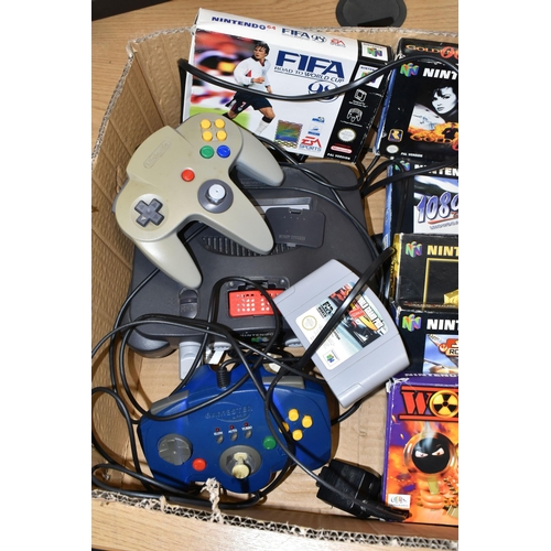 443 - NINTENDO N64 CONSOLE AND GAMES, includes Legend Of Zelda Ocarina Of Time, Goldeneye, Star Wars Rogue... 