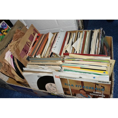 469 - TWO BOXES AND ONE CASE OF L.P'S AND SINGLE RECORDS, to include approximately  two hundred singles, a... 