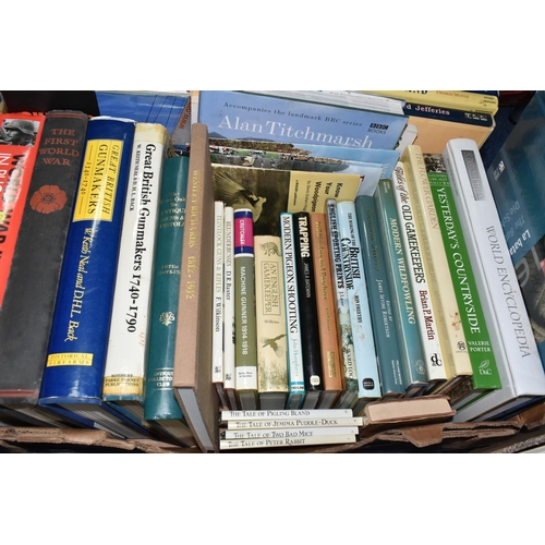 482 - A BOX OF BOOKS INCLUDING GUN, COUNTRYSIDE, WAR AND RELATED BOOKS, titles include 'Great British Gunm... 