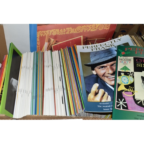 493 - FIVE BOXES OF FRANK SINATRA EPHEMERA to include a large collection of 'Perfectly Frank' Magazines an... 