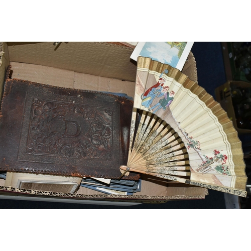 499 - ONE BOX OF EPHEMERA & FOUR SMALL WOODEN BOXES, the Ephemera items include a personal photograph albu... 