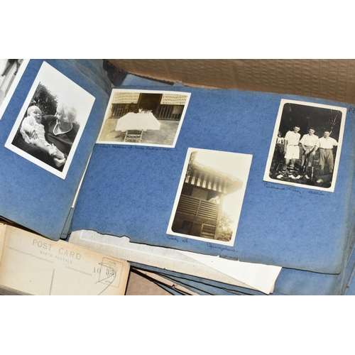 499 - ONE BOX OF EPHEMERA & FOUR SMALL WOODEN BOXES, the Ephemera items include a personal photograph albu... 