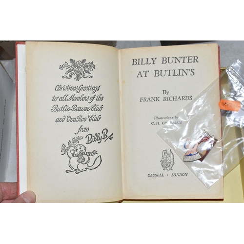 500 - BUTLIN'S, two metal pin-badges, Clacton 1939 and Skegness 1947 and Richards; Frank, Billy Bunter At ... 