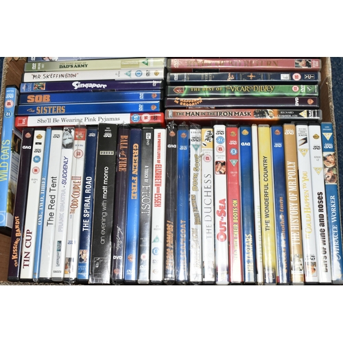 514 - SIX BOXES OF DVDS containing over 320 miscellaneous Film and TV titles including box sets