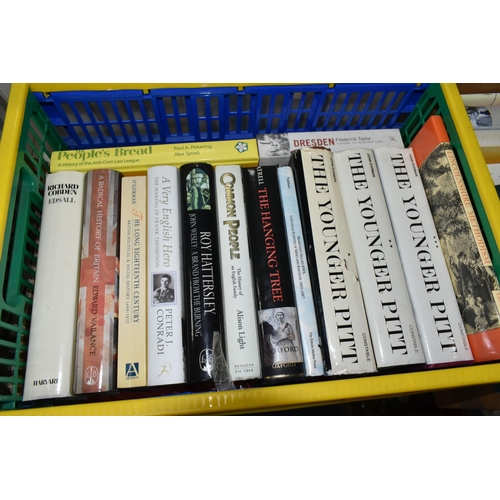 516 - SIX BOXES OF BOOKS containing over 120 miscellaneous titles in hardback and paperback formats, mostl... 