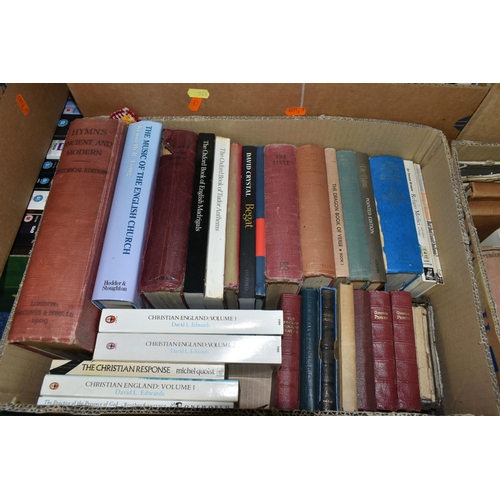 524 - FIVE BOXES OF BOOKS containing over 150 miscellaneous titles in hardback and paperback formats, subj... 