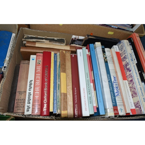 524 - FIVE BOXES OF BOOKS containing over 150 miscellaneous titles in hardback and paperback formats, subj... 