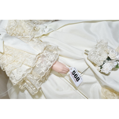 568 - A FRANKLIN HEIRLOOM PORCELAIN DOLL, 1993 EDITION VICTORIA AND ALBERT BRIDE, HEIGHT 54CM (1) (Conditi... 