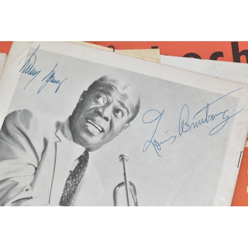 427 - LOUIS ARMSTRONG: A SIGNED BRITISH TOUR PROGRAMME 1956, signed on the back cover by Louis Armstrong, ... 