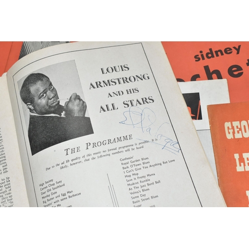 427 - LOUIS ARMSTRONG: A SIGNED BRITISH TOUR PROGRAMME 1956, signed on the back cover by Louis Armstrong, ... 