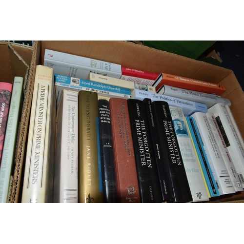 575 - EIGHT BOXES OF BOOKS ON THE SUBJECT OF POLITICS & POLITICAL HISTORY to include many biographies incl... 