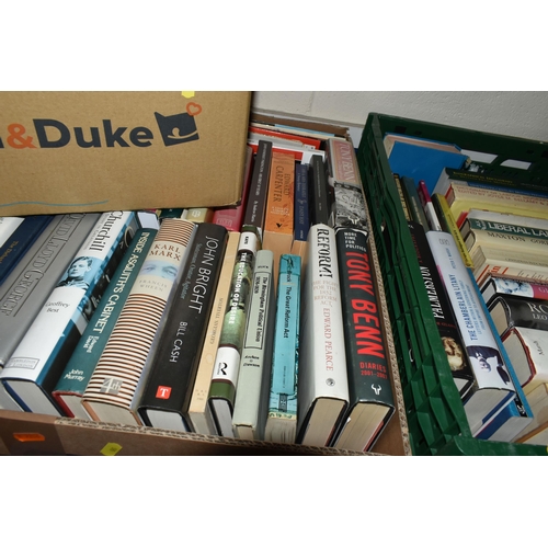 575 - EIGHT BOXES OF BOOKS ON THE SUBJECT OF POLITICS & POLITICAL HISTORY to include many biographies incl... 