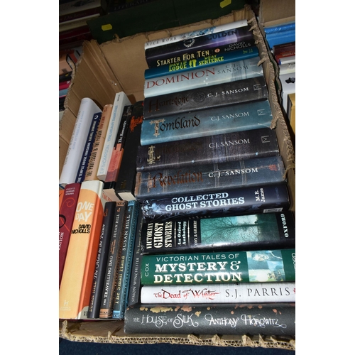 577 - SEVEN BOXES OF BOOKS, to include approximately one hundred and twenty titles in hardback and paperba... 