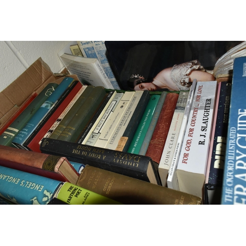 577 - SEVEN BOXES OF BOOKS, to include approximately one hundred and twenty titles in hardback and paperba... 