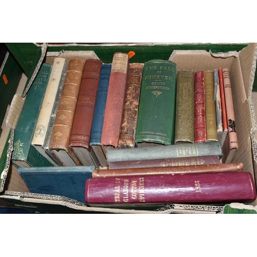 581 - THREE BOXES OF ANTIQUARIAN BOOKS containing approximately seventy-two miscellaneous titles, mostly i... 