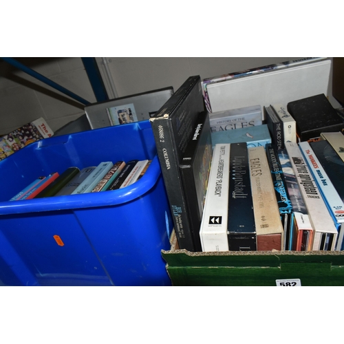 582 - Three Boxes of Pop/Rock Music Books and CD Box Set Collections to include The Beatles, The Byrds, Bo... 