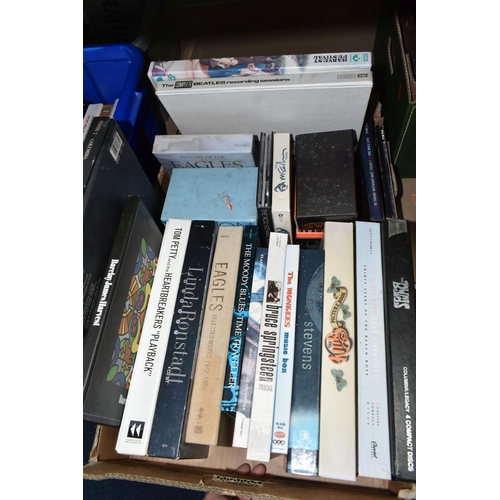 582 - Three Boxes of Pop/Rock Music Books and CD Box Set Collections to include The Beatles, The Byrds, Bo... 