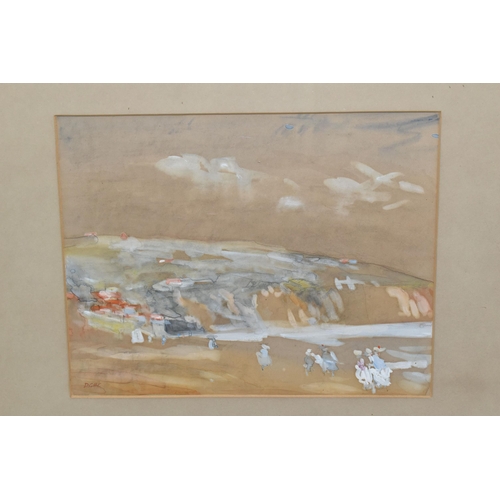 600 - INITIALLED DSMC, EARLY 20TH CENTURY, two watercolour sketches by the same hand, one a coastal scene ... 