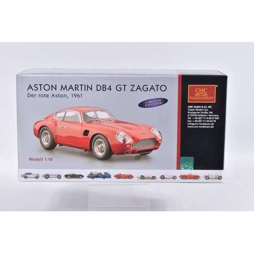 18 - A BOXED LIMITED EDITION CMC ASTON MARTIN DB4 GT ZAGATO BAUJAHR DER ROTE ASTON 1961 1:18 SCALE DIECAS... 