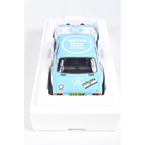 20 - A BOXED MINICHAMPS FORD ESCORT I RS 1600 RAC RALLY 1973 1:18 DIECAST MODEL VEHICLE, numbered 100 738... 