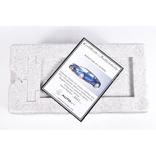 23 - A BOXED AUTOART BUGATTI EB 16.4 VEYRON SHOW CAR 1:18 SCALE DIECAST MODEL VEHICLE, numbered 70903, la... 