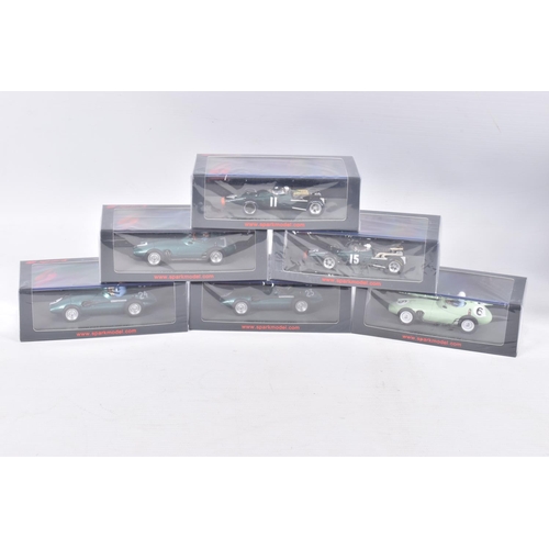 40 - SIX BOXED SPARK MODEL MINIMAX VEHICLES, 1:43 SCALE, to include a BRM P25 British GP 1956, Tony Brook... 