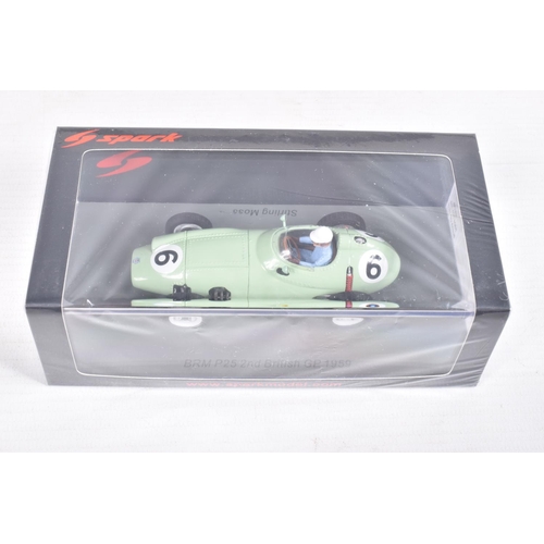 40 - SIX BOXED SPARK MODEL MINIMAX VEHICLES, 1:43 SCALE, to include a BRM P25 British GP 1956, Tony Brook... 