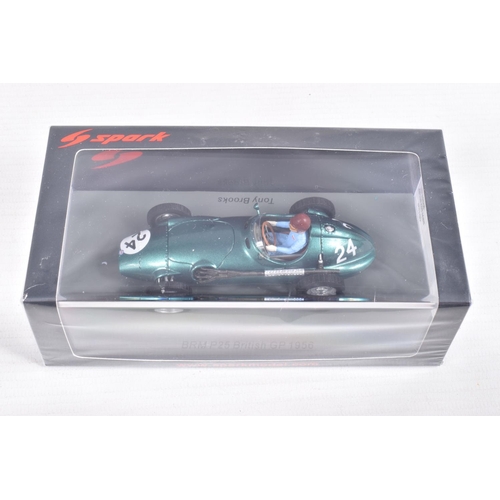 40 - SIX BOXED SPARK MODEL MINIMAX VEHICLES, 1:43 SCALE, to include a BRM P25 British GP 1956, Tony Brook... 