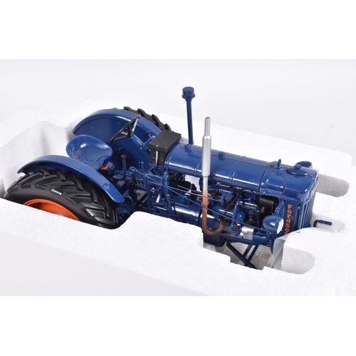 41 - TWO BOXED UNIVERSAL HOBBIES 1:16 SCALE DIECAST MODEL AGRICULTURAL MODELS, the first is a Fordson Maj... 