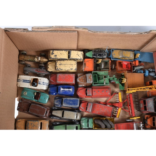 49 - A QUANTITY OF UNBOXED AND ASSORTED PLAYWORN DINKY TOYS DIECAST VEHICLES, to include Packhard Super 8... 