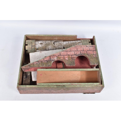 55 - A SCRATCHBUILT WOODEN CASTLE, c.1950's, appears largely complete but in playworn condition with some... 