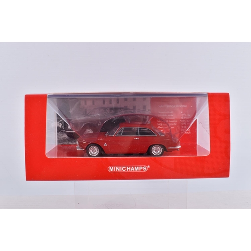 77 - SIX BOXED MINICHAMP MODEL VEHICLES 1:43 SCALE, to include a Alfa Romeo Alfasud ti in green 1974, num... 