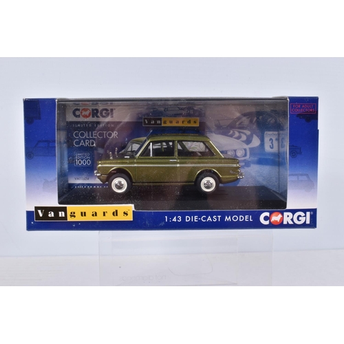 78 - EIGHT BOXED LIMITED EDITION CORGI VANGUARDS 1:43 SCALE MODEL DIECAST VEHICLES, the first is a MG Rov... 