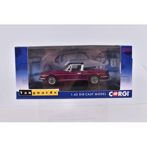 78 - EIGHT BOXED LIMITED EDITION CORGI VANGUARDS 1:43 SCALE MODEL DIECAST VEHICLES, the first is a MG Rov... 