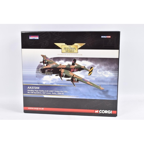 9 - A BOXED LIMITED EDITION CORGI AVIATION ARCHIVE HANDLEY PAGE HALIFAX B.III 1:72 SCALE DIECAST MODEL A... 