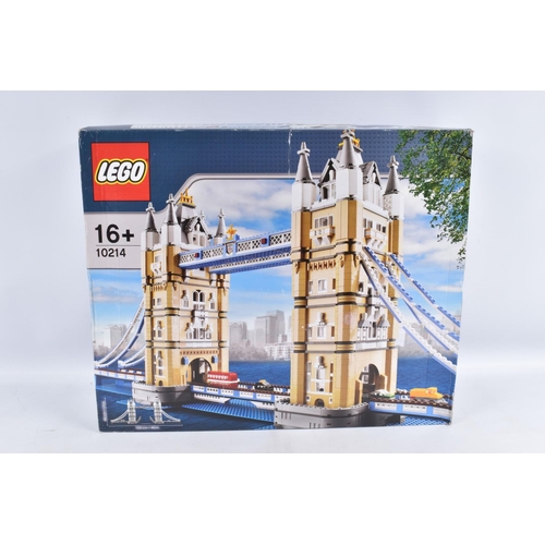 102 - A BOXED LEGO TOWER BRIDGE SET, numbered 10214, appears to have been opened, box is quite worn with b... 